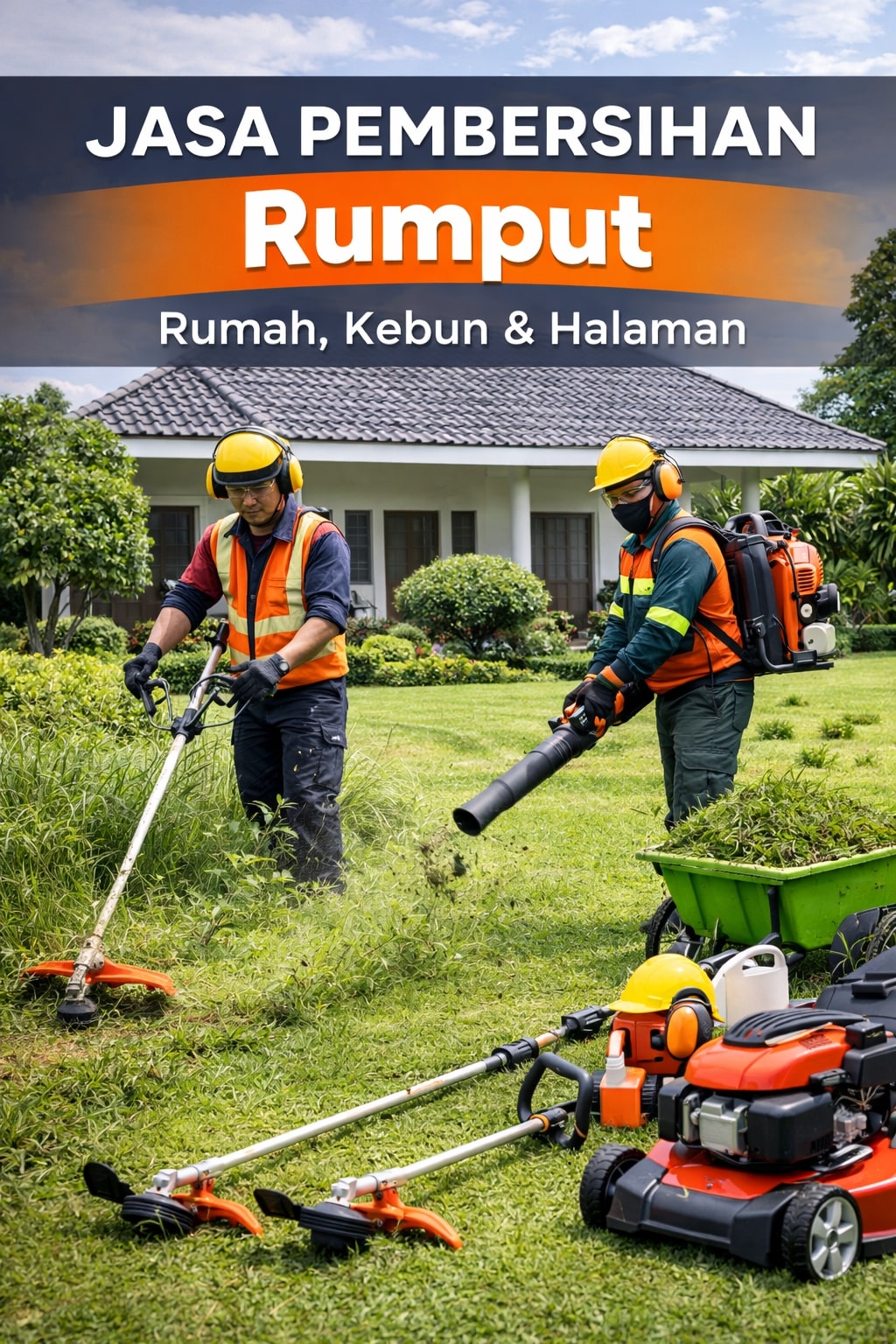 Alat potong rumput modern yang kami gunakan untuk hasil maksimal di Tasikmalaya